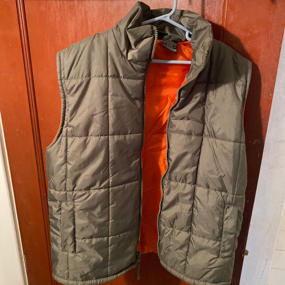 Kids boy green and orange vest